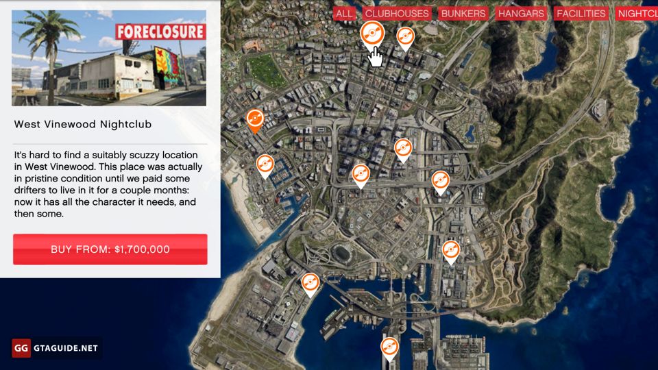 Map Of Motorcycle Club Businesses Gta 5 - Motorcycle for Life